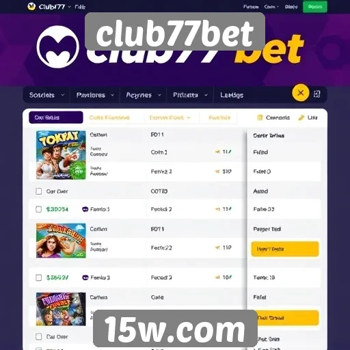 navegação intuitiva e design funcional no club77bet